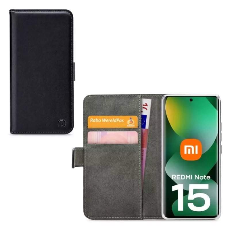Mobilize Classic Gelly Wallet Book Case, skirtas Xiaomi Redmi Note 15 5G, juodas