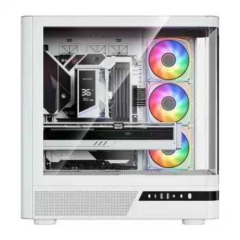 MODECOM Volcano AQ100 ARGB Midi bokštas baltas