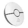 MOES WSS-S-SSD-A Wi-Fi fotoelektrinis dūmų detektorius su Tuya programėlės pranešimais, 85dB sirena, maitinamas CR123A baterija, veikia su Alexa ir Google Assistant, baltas