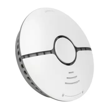 MOES WSS-S-SSD-A Wi-Fi fotoelektrinis dūmų detektorius su Tuya programėlės pranešimais, 85dB sirena, maitinamas CR123A baterija, veikia su Alexa ir Google Assistant, baltas