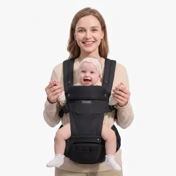 Momcozy nešiojamoji kūdikio nešyklė su klubų atrama, juoda