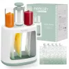 MOMCOZY kūdikių maisto gamintuvas tyrėms ir laikymui, 5-in-1 garinimas, maišymas, tyrės, atšildymas, pašildymas, 600ml Tritan indas, 200ml vandens bakelis, jutiklinis LCD ekranas, be BPA, 300W kaitinimas, 120W maišymas, 120V
