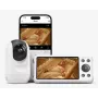 Momcozy BM016-WH12BA-A 5 inch 720p HD vaizdo kūdikio monitorius su pan-tilt-zoom, dvipusiu pokalbiu, temperatūros jutikliu, lopšinėmis ir VOX režimu - baltas