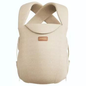 Momcozy WeeSnug Newborn Carrier medvilnės chaki (CB002) – ergonomiška minkšta kūdikio nešyklė 0-12 mėn.