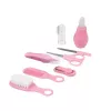 MOMINI Baby Care Kit Pinky - 10 dalių naujagimio priežiūros rinkinys su kelioniniu dėklu