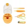 Momini Baby Nail Care Kit Sunny - Elektrinė kūdikių nagų dildė su 6 šlifavimo galvutėmis, 2 greičiais, LED šviesa, balta/geltona