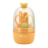 Momini Baby Nail Care Kit Sunny - Elektrinė kūdikių nagų dildė su 6 šlifavimo galvutėmis, 2 greičiais, LED šviesa, balta/geltona