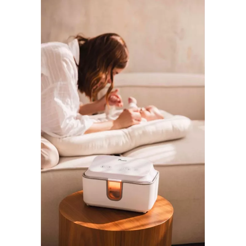 Momini WarmWipes drėgnų servetėlių šildytuvas - balta/pilka