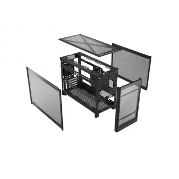 Montech TEN (B) mini tower korpusas, grūdintas stiklas, juodas, Micro-ATX/Mini-ITX