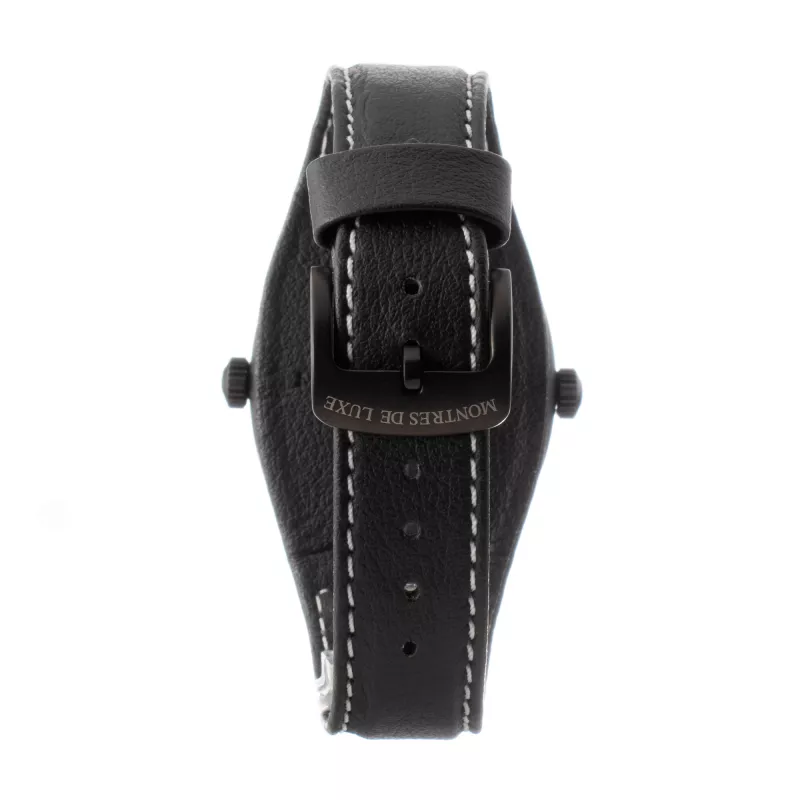 MONTRES DE LUXE Unisex Analoginis Kvarcinis Laikrodis 09BK-3002 40mm Nerūdijančio Plieno Korpusas Juodas Odinis Dirželis