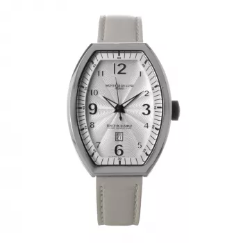 MONTRES DE LUXE Moteriškas kvarcinis analoginis laikrodis 09EX-LAS-8300 39mm Nerūdijantis plienas Oda