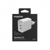 Mophie ROC GaN 45W dviejų USB-C sieninis įkroviklis - baltas