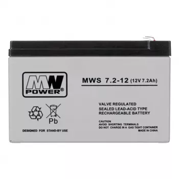 MPL Power Elektro MWS 7.2-12 UPS baterija Švino rūgštinis VRLA AGM 7.2Ah 12V