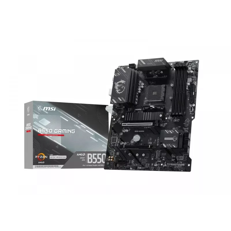 MSI B550 GAMING motininė plokštė - AMD B550 mikroschemų rinkinys, AM4 lizdas, ATX, DDR4, HDMI/DP