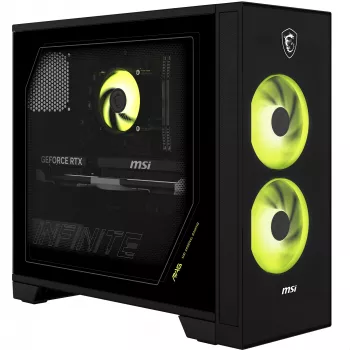MSI MAG Infinite S AI 2nd Gaming Desktop - Intel Core i5-14400F, RTX 4060, 16GB DDR5, 1TB SSD, Windows 11 Home, Black/Transparent