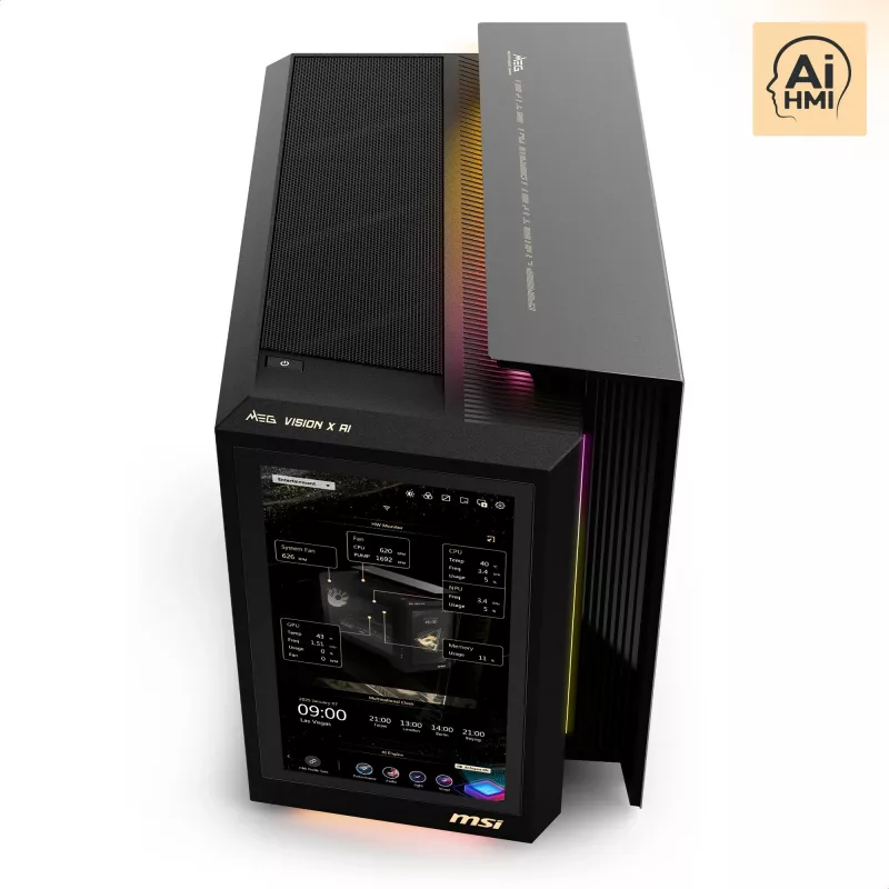 MSI MEG Vision X AI 2NVV9-285AT Desktop PC (Juoda/Skaidri, Windows 11 Home)