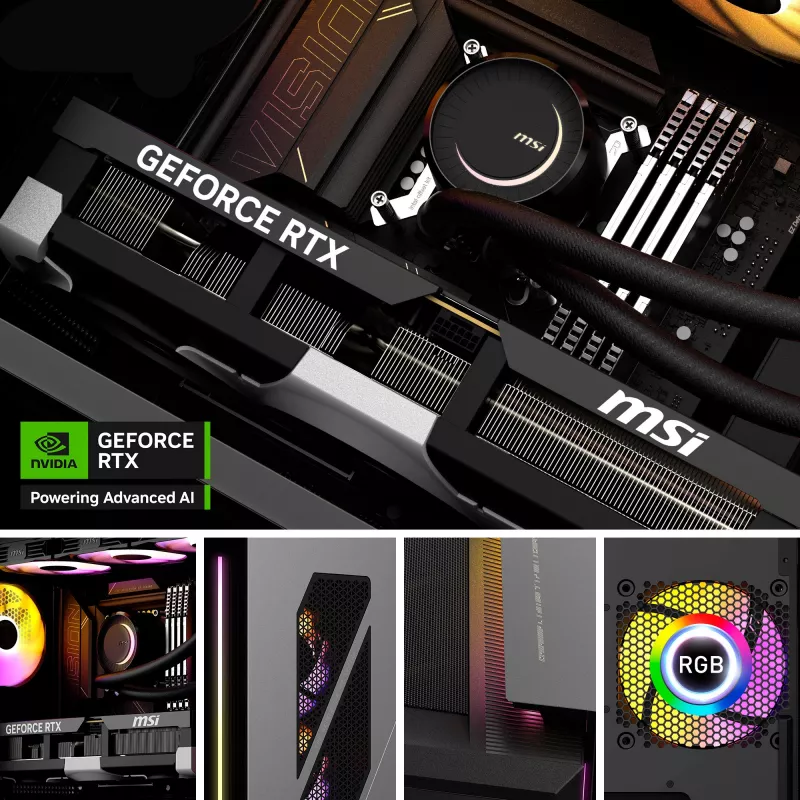 MSI MEG Vision X AI 2NVV9-285AT Desktop PC (Juoda/Skaidri, Windows 11 Home)