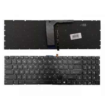 MSI MS-16JB nešiojamojo kompiuterio klaviatūros keitimas - US English QWERTY, apšviesta, juoda