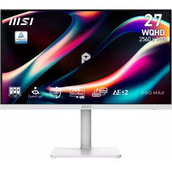 MSI PRO MAX 271QPHW E14 27 colių WQHD IPS 144Hz plokščias monitorius baltas