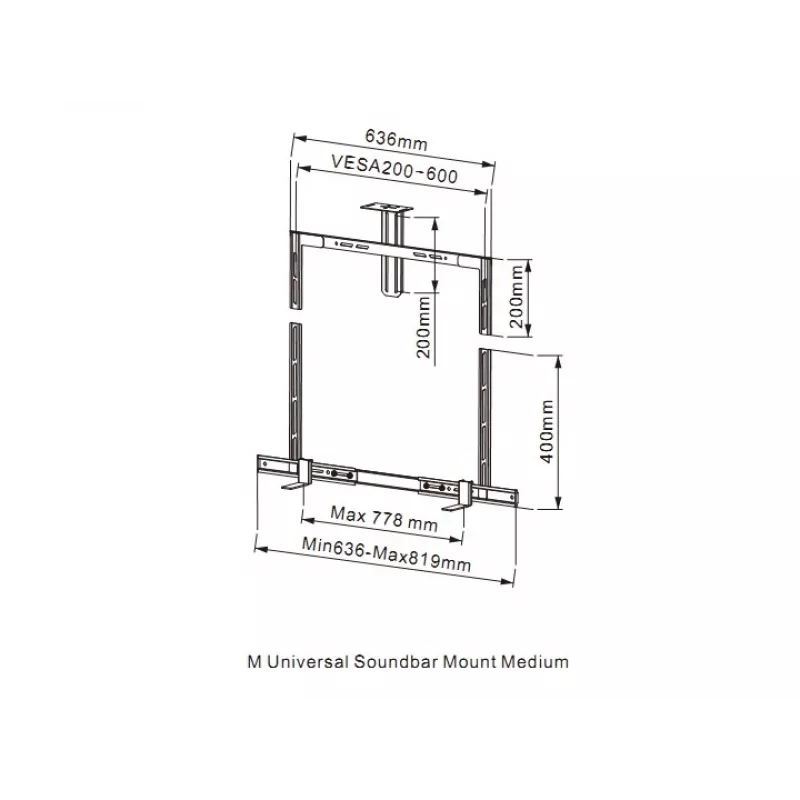 Multibrackets M Universal Soundbar laikiklis ir kameros laikiklis Medium
