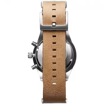 MVMT moteriškas laikrodis D-MV01-WT (42mm) - baltas ciferblatas, baltas odinis dirželis