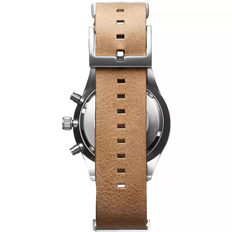 MVMT moteriškas laikrodis D-MV01-WT (42mm) - baltas ciferblatas, baltas odinis dirželis