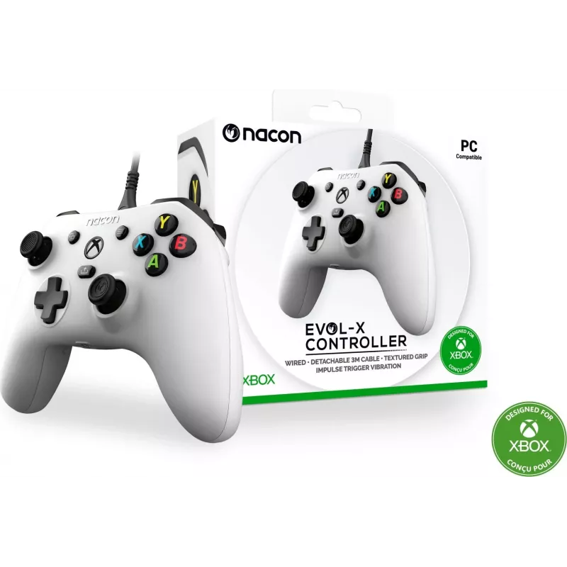 NACON EVOL-X Wired Controller, skirtas Xbox Series X|S, Xbox One, PC – baltas