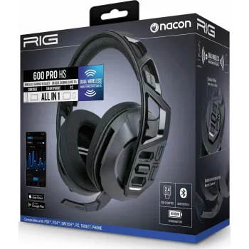 NACON RIG 600 PRO HS belaidės žaidimų ausinės 2.4GHz/Bluetooth 5.1, 40mm, 24h baterija, juodos