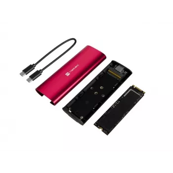 NATEC RHINO M.2 NVMe išorinis SSD korpusas, USB-C 3.2 Gen 2, rubino raudona