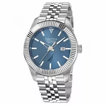 Nautica vyriškas analoginis kvarcinis laikrodis NAPPBS248, 43 mm, juodas ciferblatas, silikoninis dirželis