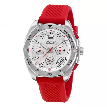 Nautica Men's Pacific Beach Chronograph Blue Dial Silicone Strap Watch NAPTCF205
