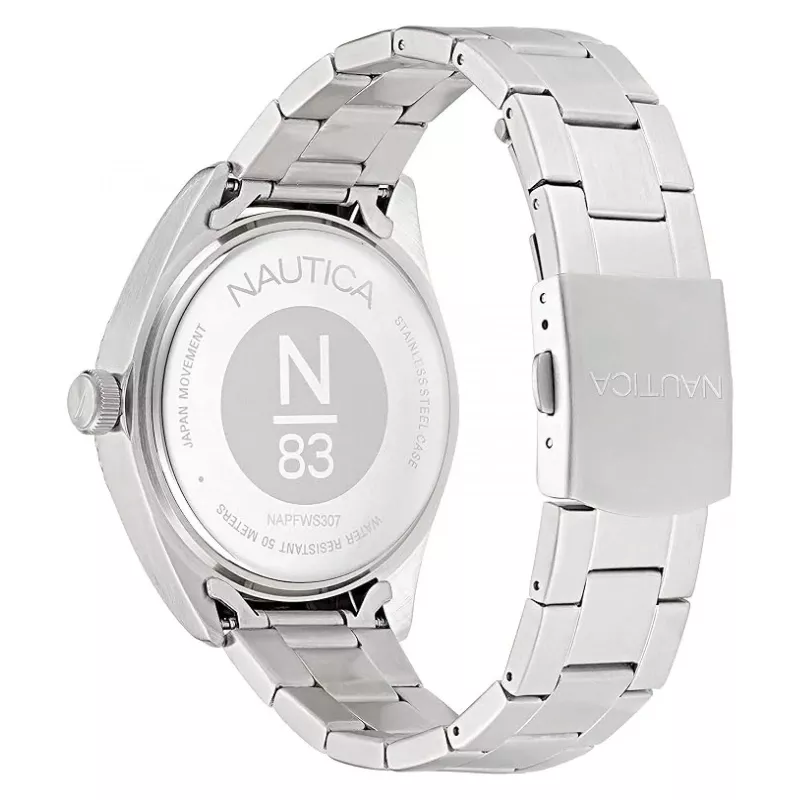Nautica Men's Quartz Analog Watch NAPFWS307 44mm Blue Dial Blue Silicone Strap