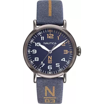 NAUTICA Vyriškas laikrodis NAPWLF919 40mm mėlynas ciferblatas silikoninis dirželis