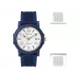 Nautica NABLEME02 Vyriškas kvarcinis analoginis laikrodis mėlynu ciferblatu ir mėlynu silikoniniu dirželiu 38 mm