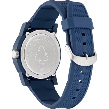 Nautica NAPATS301 Vyriškas kvarcinis analoginis laikrodis 42,5 mm mėlynu ciferblatu ir silikoniniu dirželiu