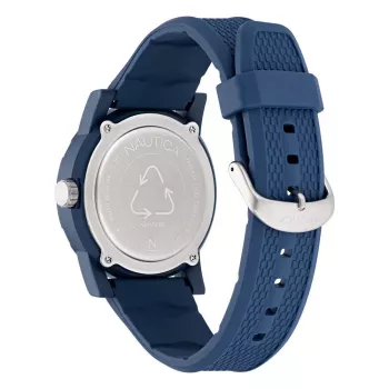 Nautica NAPATS305 Vyriškas kvarcinis analoginis laikrodis mėlynu ciferblatu ir silikoniniu dirželiu 42,5 mm