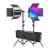 NEEWER 2×660 PRO II RGB LED vaizdo apšvietimo rinkinys su 2×200 cm stovais