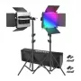 NEEWER 2×660 PRO II RGB LED vaizdo apšvietimo rinkinys su 2×200 cm stovais