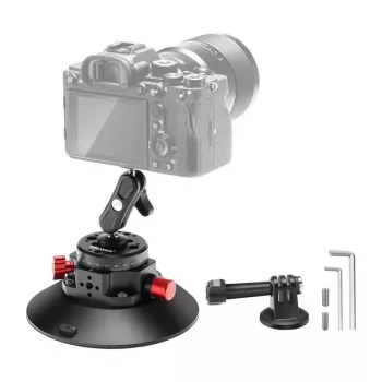 NEEWER CA013 Siurbtukinis laikiklis su 1/4 colio varžtu sportinėms kameroms (DJI Action, GoPro, Insta360)