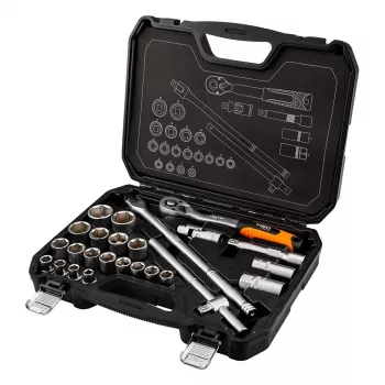 NEO TOOLS 1/2 inch veržliarakčių komplektas, 25 dalių, satino chromo vanadžio