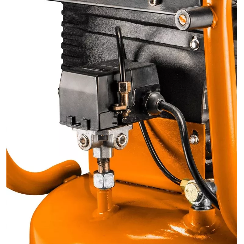 NEO TOOLS 12K010 Vertikalus alyva tepamas oro kompresorius, 40 L bakas, 230 V, 1,5 kW, 8 bar, 206 L/min įsiurbimas, ratai ir rankena