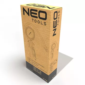 NEO Tools 14-718 5 dalių oro kompresoriaus priedų rinkinys su spiraline žarna, pūtimo pistoletu ir padangų pripūtimo pistoletu