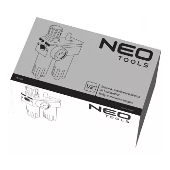 NEO Tools 14-734 Suspausto oro filtras 1/4 inch 40 mikronų su polikarbonato dubeniu
