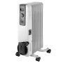 NEO TOOLS 1500W alyvos radiatorius su 7 sekcijomis, 3 šilumos režimais, reguliuojamu termostatu, apsauga nuo perkaitimo, apvirtimo jungikliu, įmontuotais ratukais, baltas
