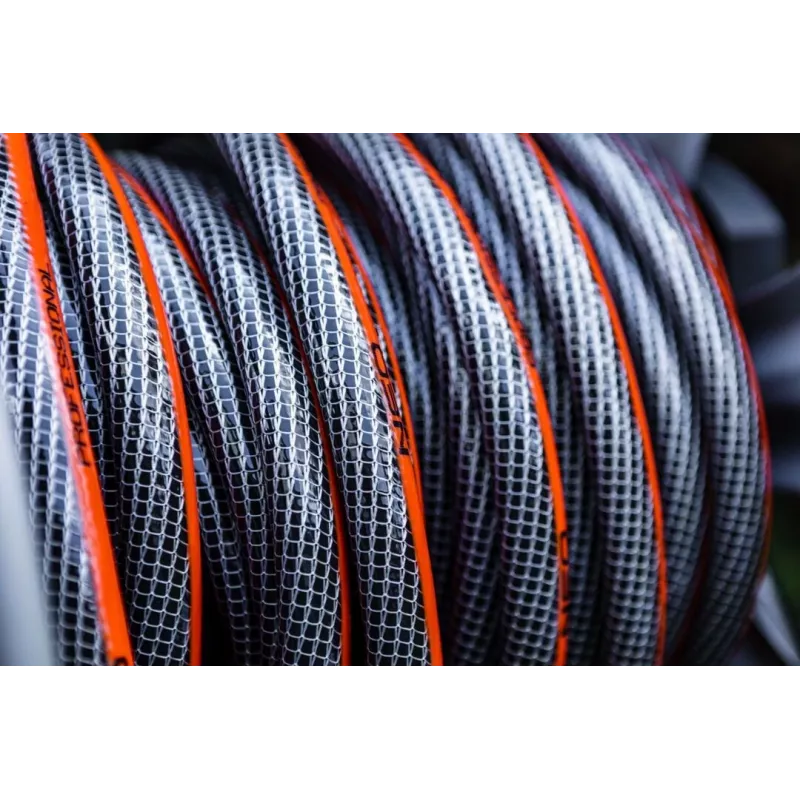 NEO TOOLS 3/4 colio x 30m 6 sluoksnių armuota PVC sodo žarna, 25 barų sprogimo slėgis, atspari UV ir dumbliams, žalia