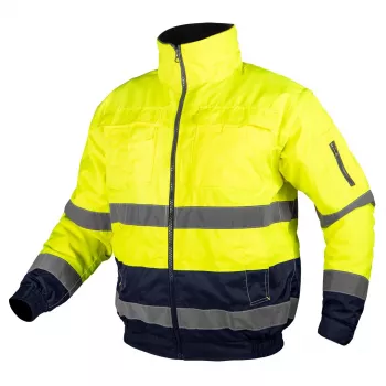 NEO TOOLS 3-in-1 didelio matomumo darbo striukė, izoliuota, fluorescencinė geltona/tamsiai mėlyna, L dydis