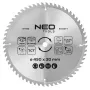NEO TOOLS 450 mm TCT diskinis pjūklo diskas, 60 dantų, 30 mm anga, medienai