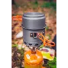 NEO TOOLS 63-144 7 dalių anoduoto aliuminio stovyklavimo indų rinkinys su nuimama rankena, 2 puodais, keptuve, dangčiu, kempine ir tinkleliu