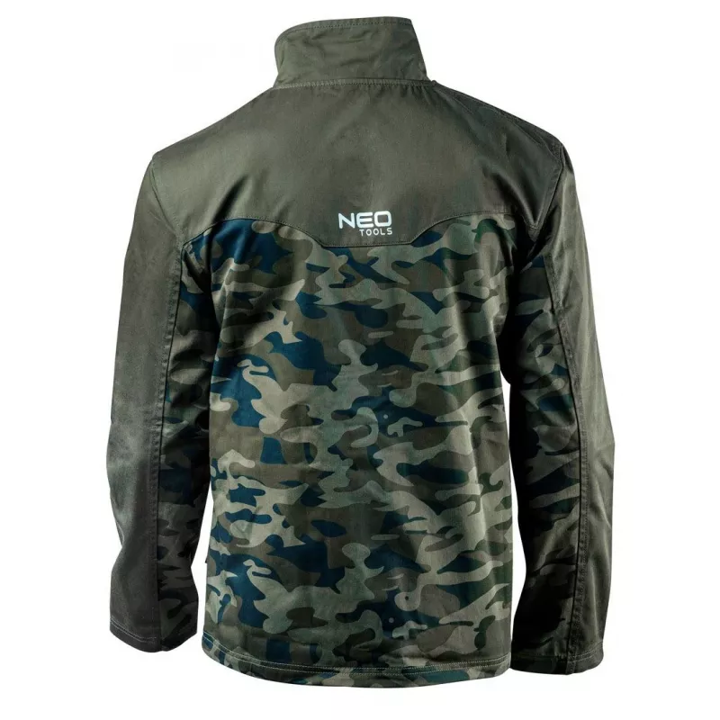 NEO TOOLS 81-211-XXXL darbo striukė su 7 kišenėmis ir atšvaitais, pilka/žalia, EN ISO 13688