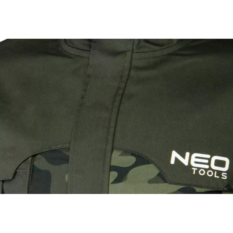 NEO TOOLS 81-211-XXXL darbo striukė su 7 kišenėmis ir atšvaitais, pilka/žalia, EN ISO 13688